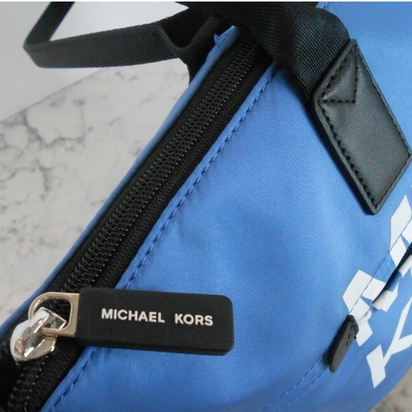 Michael Kors Sport Nylon Large Top Zip Tote Oxford Blue/black - Picture 7 of 9